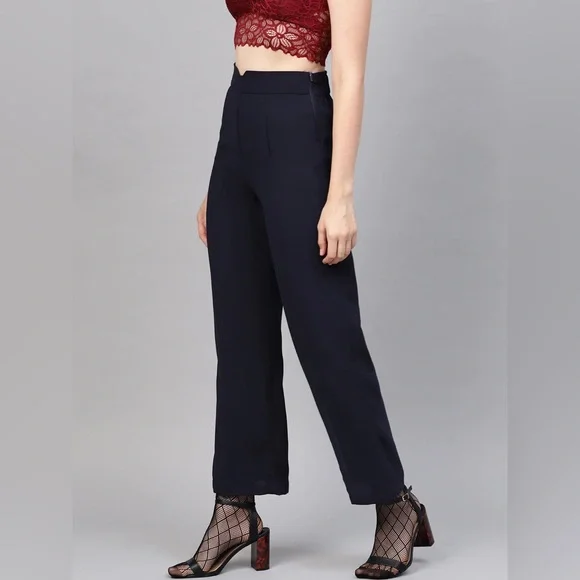 SHEIN Black Side Zip Trousers Single Pleat - Picture 1 of 5